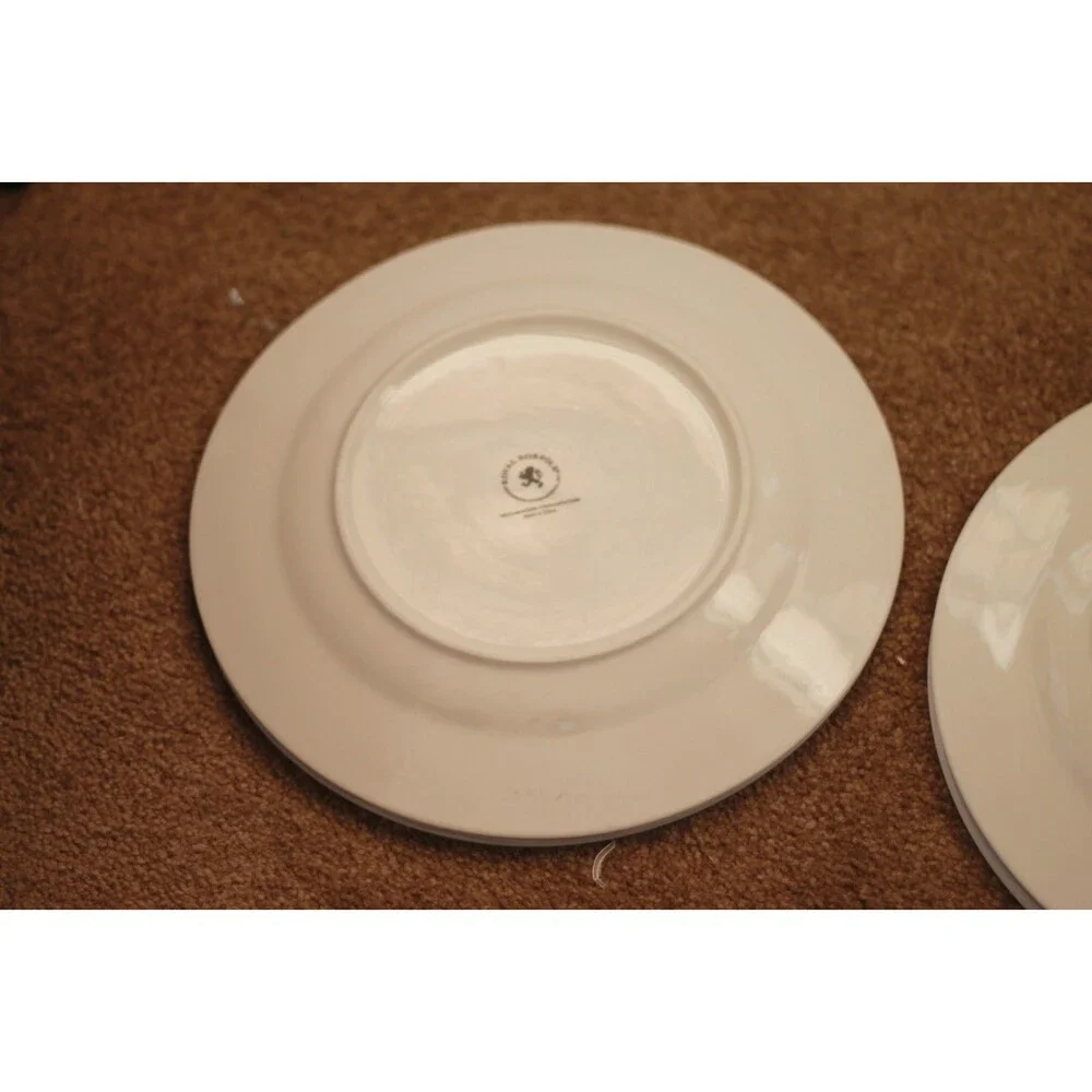 Royal Norfolk Lemon Dinner Plate Yellow Fruit Ceramic 10.5- Set of 4
